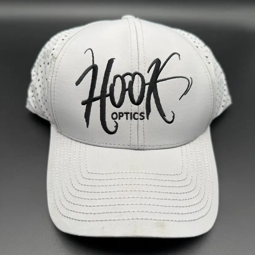 Hook Optics Hat Cap Fishing Sunglasses Advertising Gray Adjustable Snapback