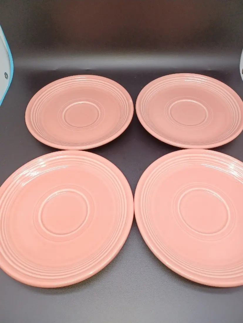 4 Fiestaware Rose Saucers p86 retired color