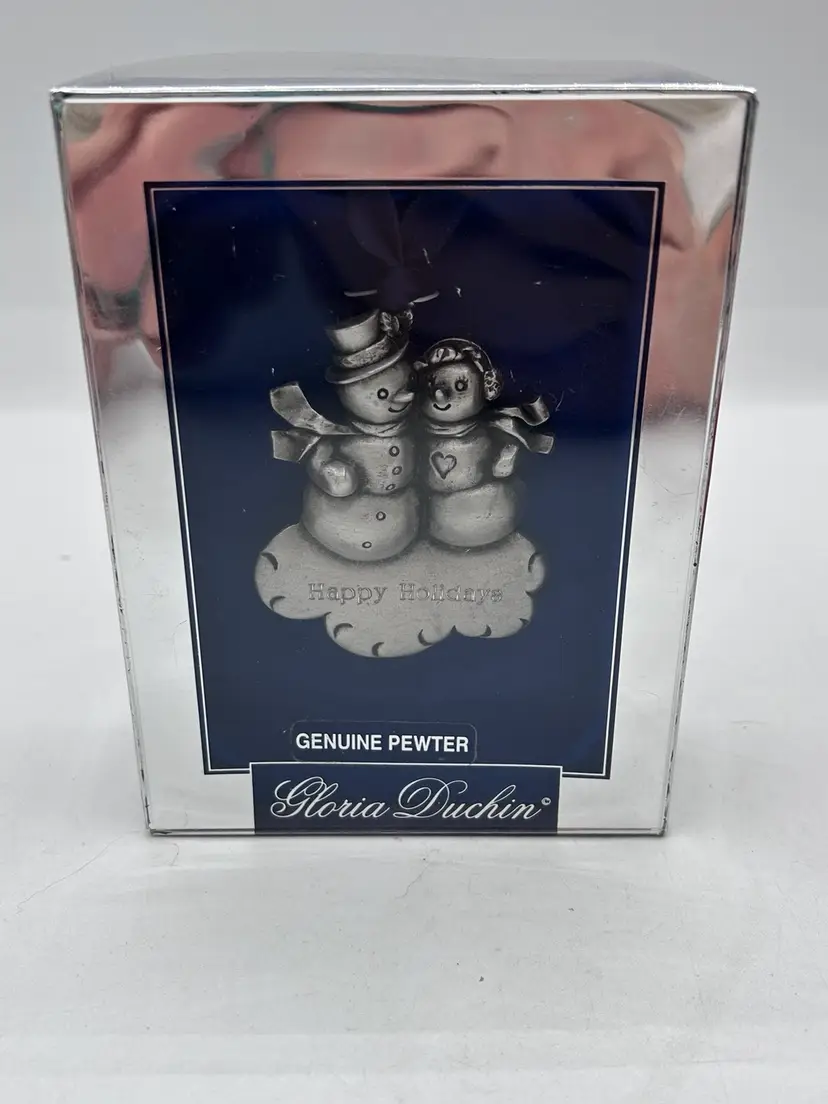 GLORIA DUCHIN CHRISTMAS TRADITIONS Snowman/SnowWoman Couple Pewter ORNAMENT