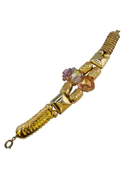 Vintage Zoe Coste Hard To Find 80s Rhinestone Heart Bracelet (A9096)