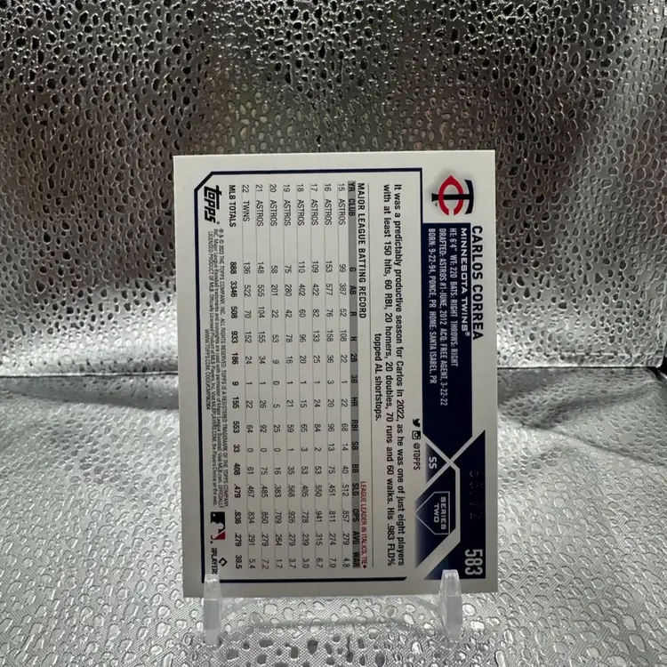 Carlos Correa 2023 Topps Black /72 Houston Astros/Minnesota Twins