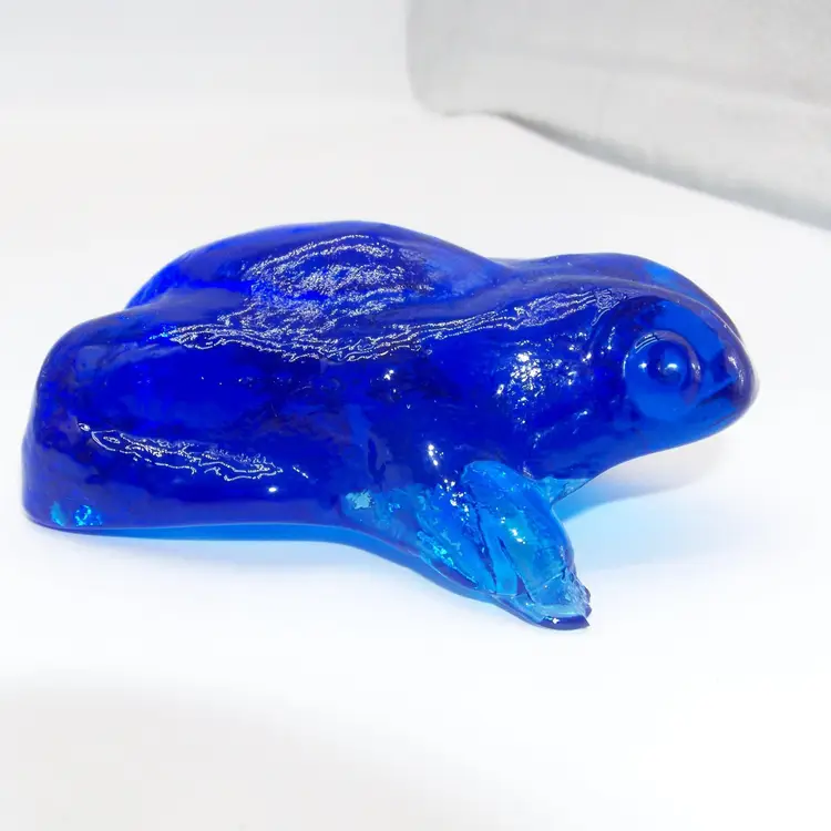 Most Handsome Blenko Cobalt Blue Frog Paperweight