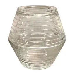 Vintage Anchor Hocking 2-piece Clear Ribbed Glass Fairy Lamp 5” X 5” READ