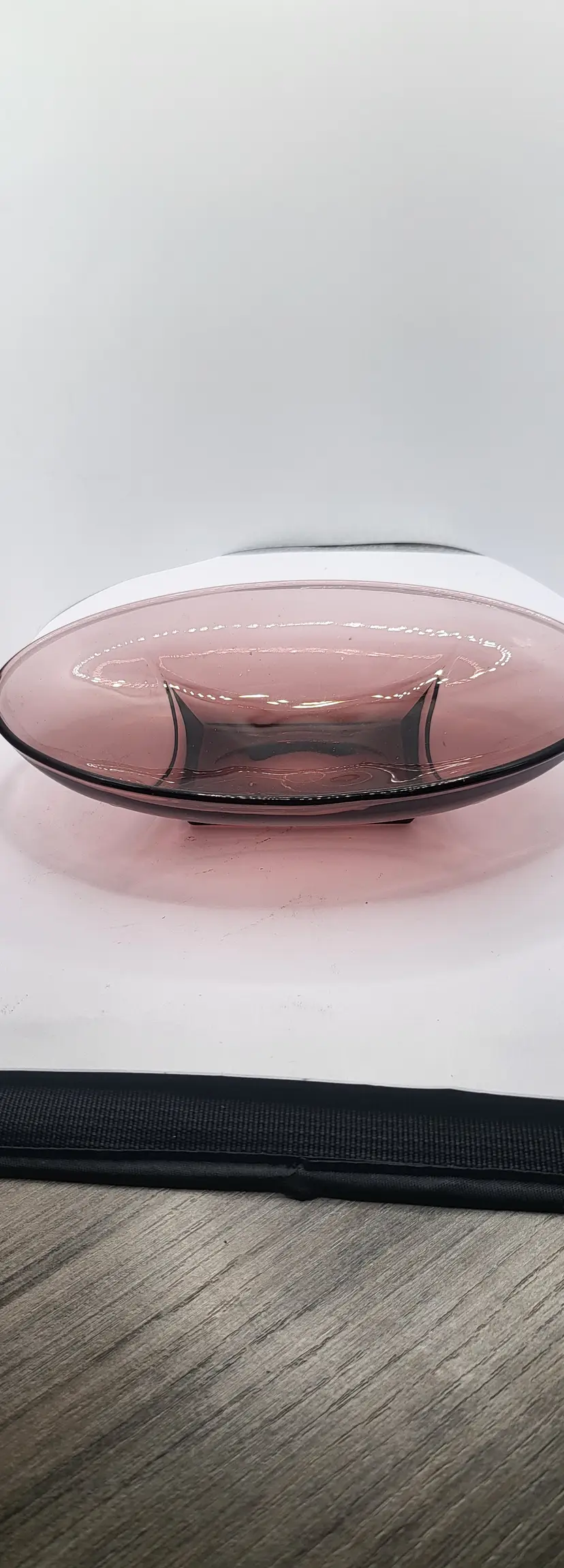 Vintage Purple Hazel Atlas "Moroccan Amethyst" glass footed bowl 87.34" x 5"