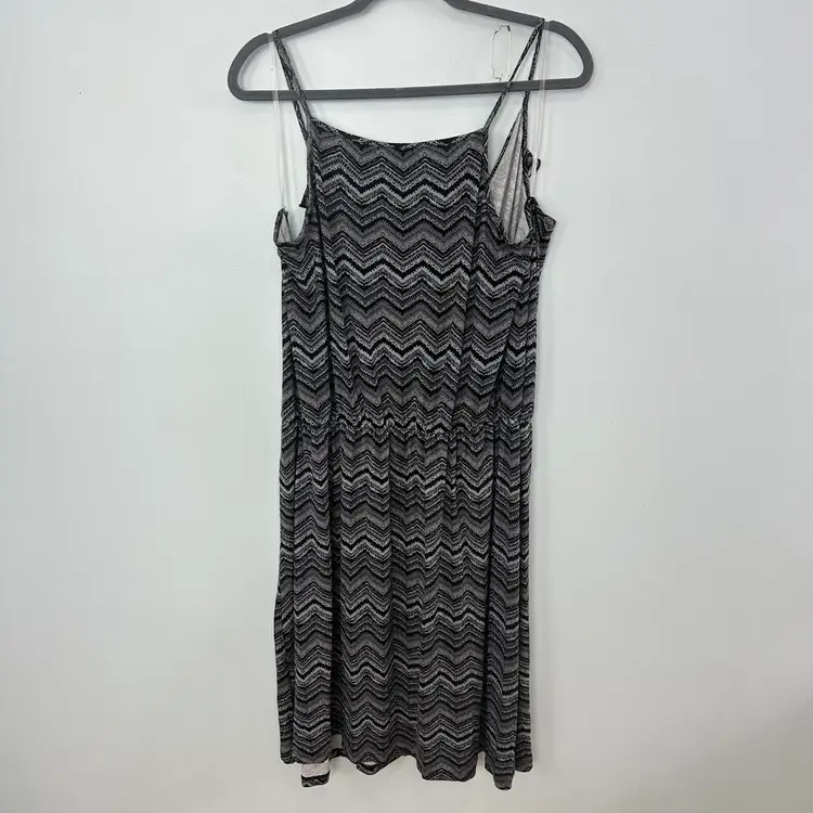 Sheila Rose Size 2X Gray & Black Midi Wrap Spaghetti Strap Faux Wrap Dress NWT