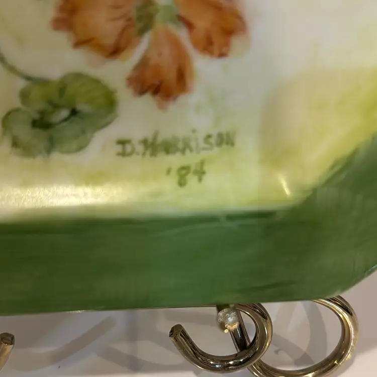 Vintage Octagonal Hand Painted Plate