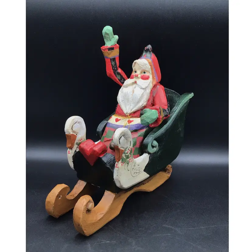 1214A-Vintage House Of Hatten Santa In Sleigh
