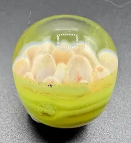 Contemporary Art Glass Practice Marble- Oblong Flower Implosion 1”