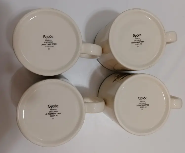 Spode Christmas Mugs; Set Of 4