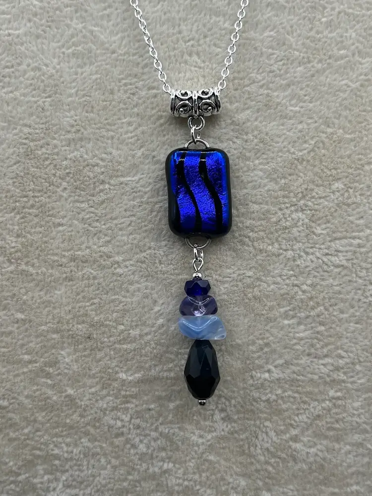 #105 “Ever Changing” Series — Designed by Me -- Dichroic Glass Necklace