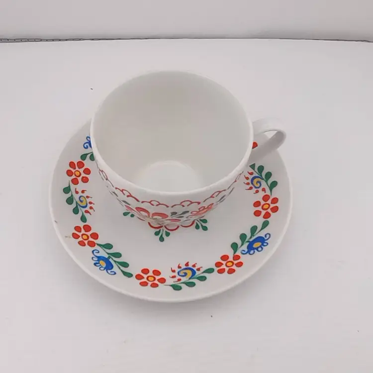 Vintage handpainted cup and saucer