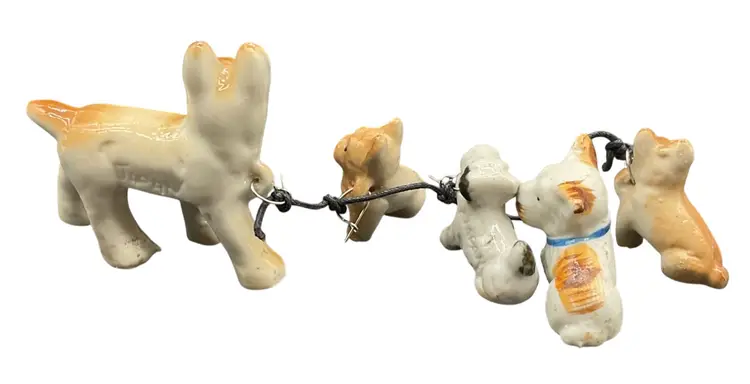 Vintage Ceramic French Bulldog Figurine Set