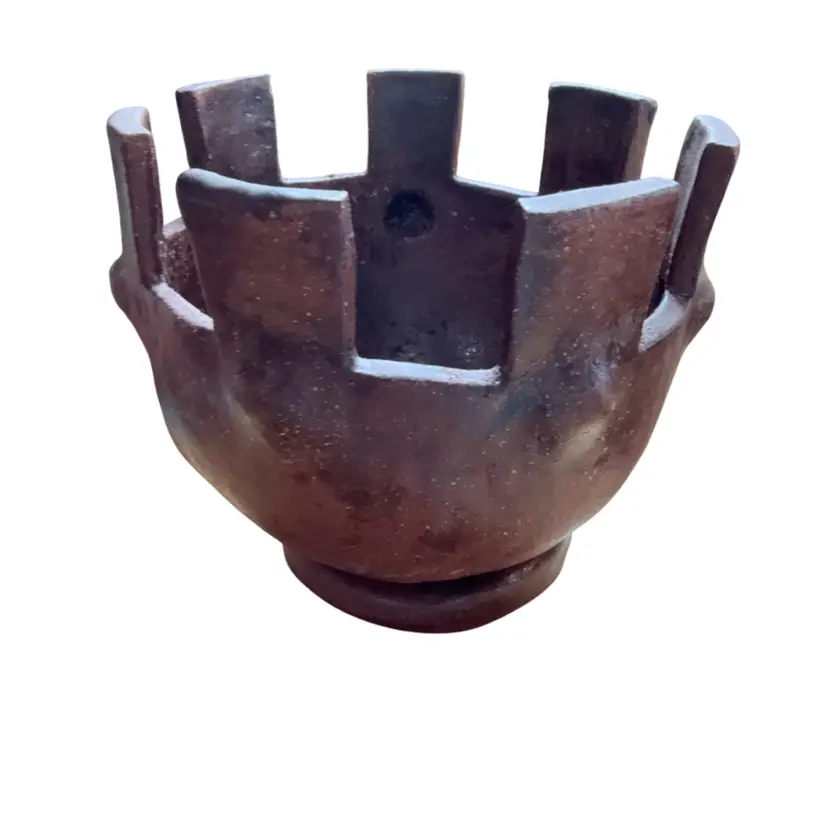 Handmade Pottery Small Planter Sits On Ring