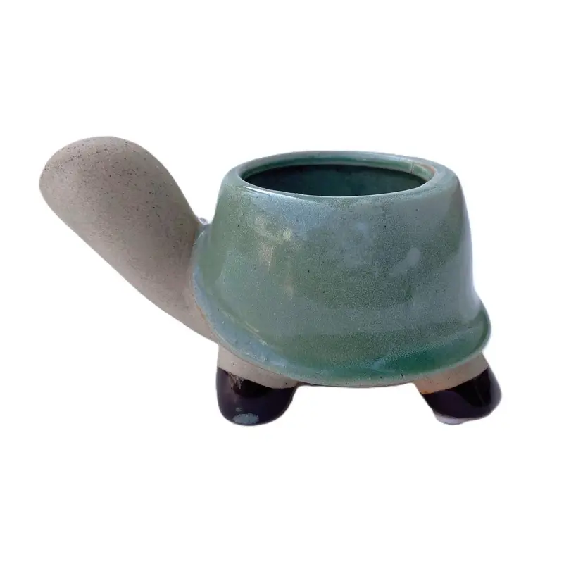 Stoneware Turtle Pot Planter Decor