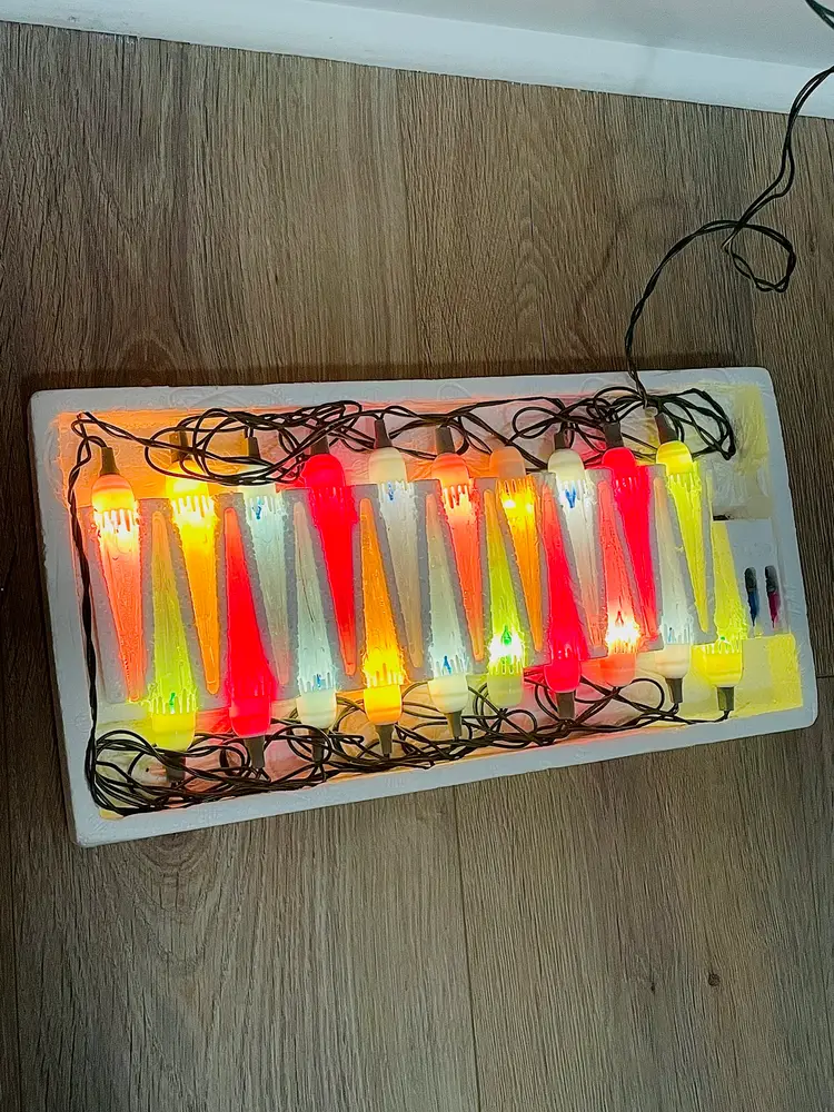 Vintage Noma Icicle Christmas Light Set - In Box - Still Works