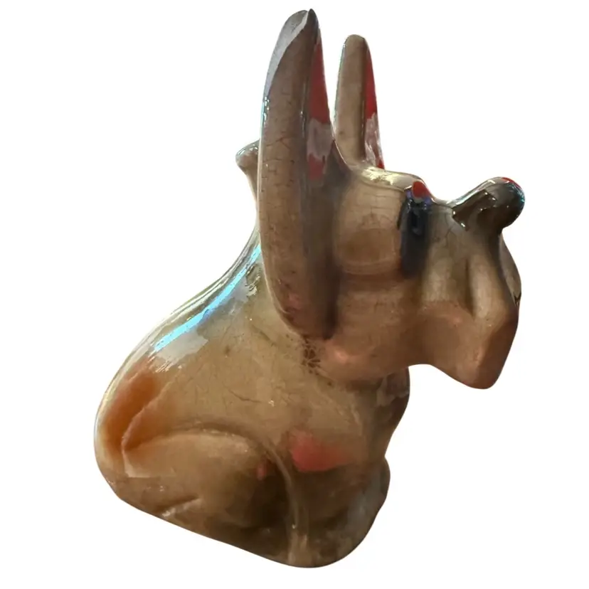 Antique Scottie Dog Figurine Pottery, Peppermint Oil Container, Royal Shield, CIASA