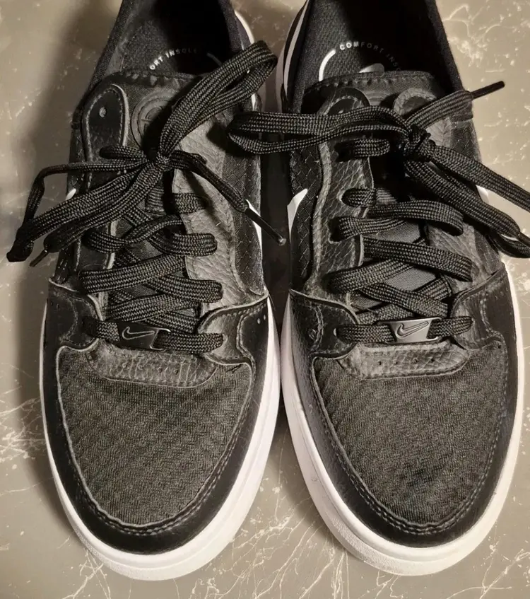 Nike Court Vision Alta Women's Platform Sneakers Black & White,Size 8