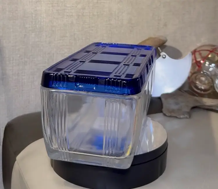 #05 ~ 8.5” Hazel Atlas Cris Cross Pattern Glass Refrigerator Dish - See Photos And Description