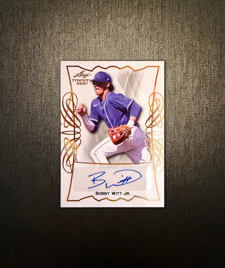 CS4 - Auc-19 / Bobby Witt Jr. - 2021 Leaf Trinity - Autograph - Bronze/White / #BA-BWJ