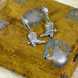 Sterling Silver Cowboy Boot Earrings