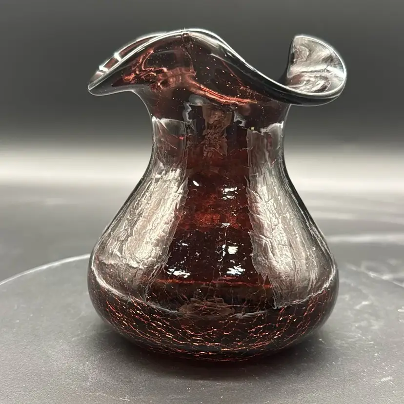 Vintage Amethyst Ruffled Vase