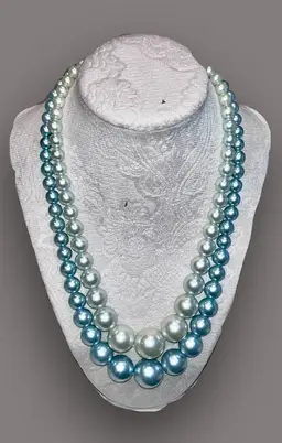 Faux Pearl 2 Strand Necklace
