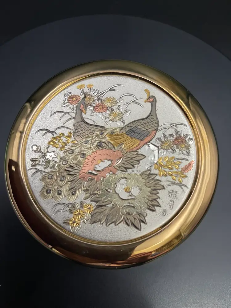 The Art Of Chokin Peacock Trinket Box