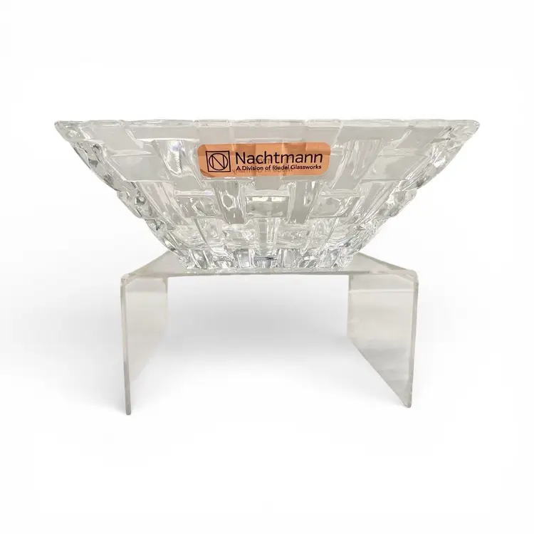 Nachtmann Dancing Stars-Bossa Nova 4" Square Glass Snack Bowl Basket Weave