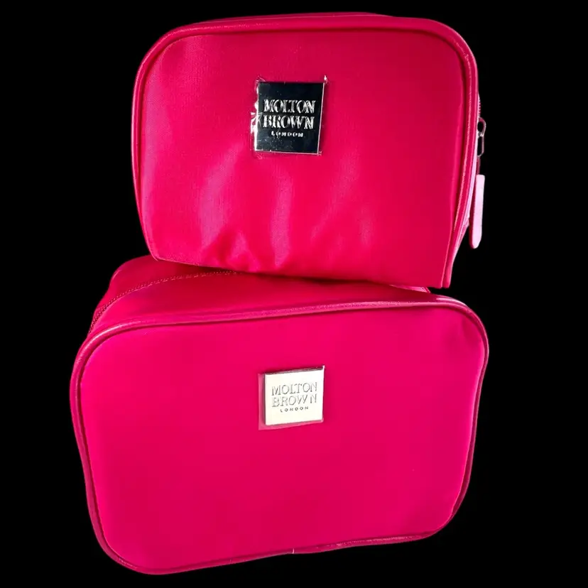 2 Molton Brown London Hot Pink Nested Cosmetic Travel Bags. Never Used, Fabulous Condition.