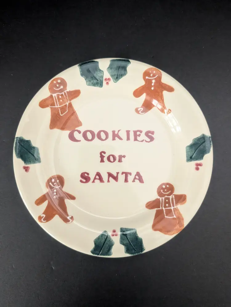Hartstone USA Pottery Cookies For Santa Christmas Plate