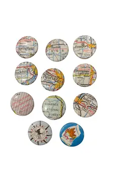Set of 11- 1" 1960's Vintage Illinois Map pins