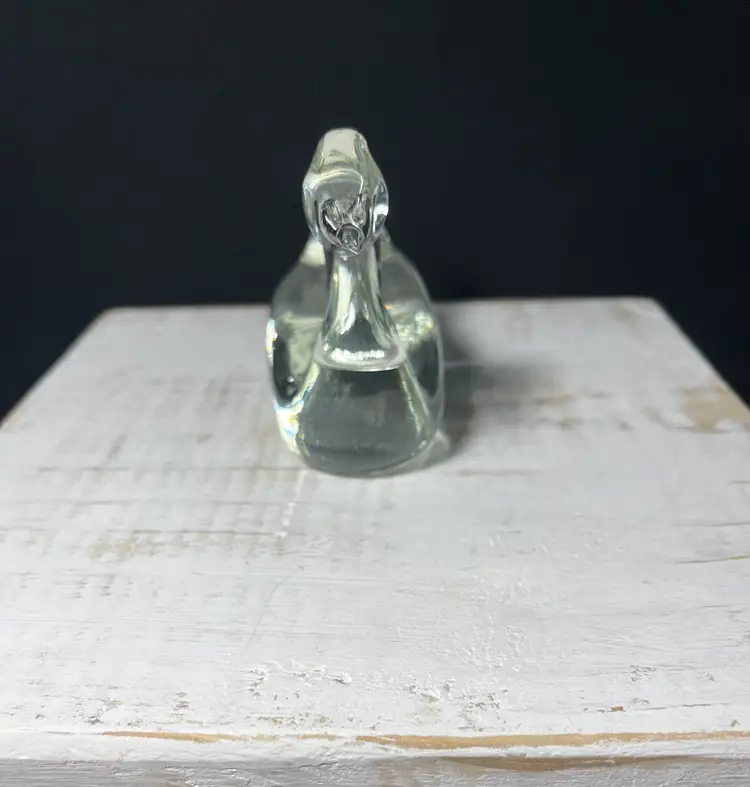 VTG Clear Glass Goose/Duck Figure