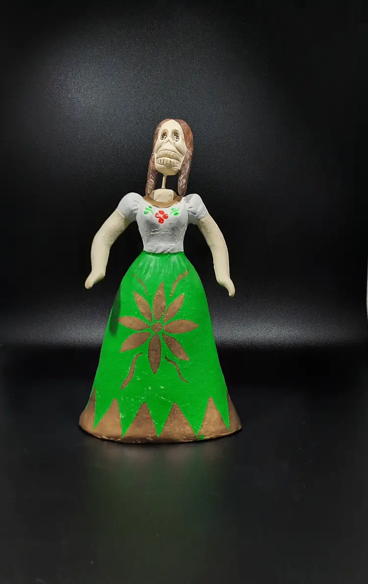 Dia De Los Muertos (Day Of The Dead) Folk Art Figurine Dress Glows