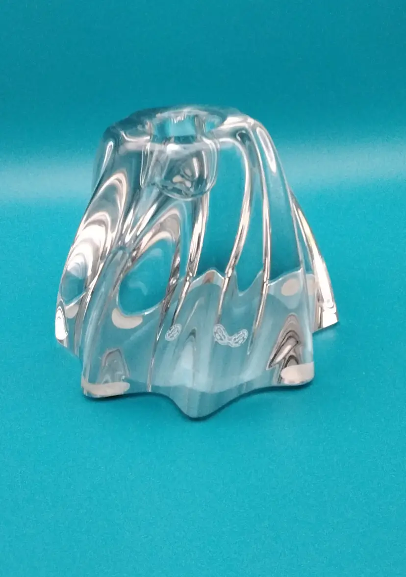 Baccarat Clear Art Glass Oreste Swirl Candle Holder