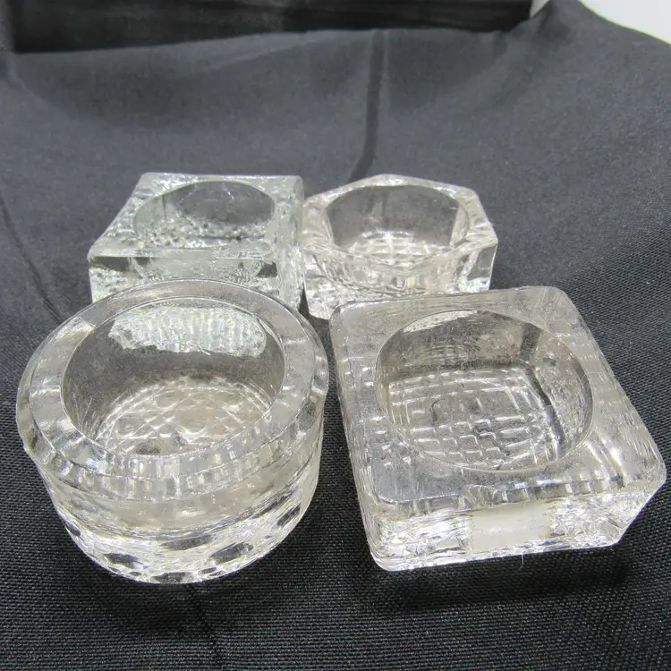 4 Vtg Assorted Shaped Glass Open Salt Cellars (#151)