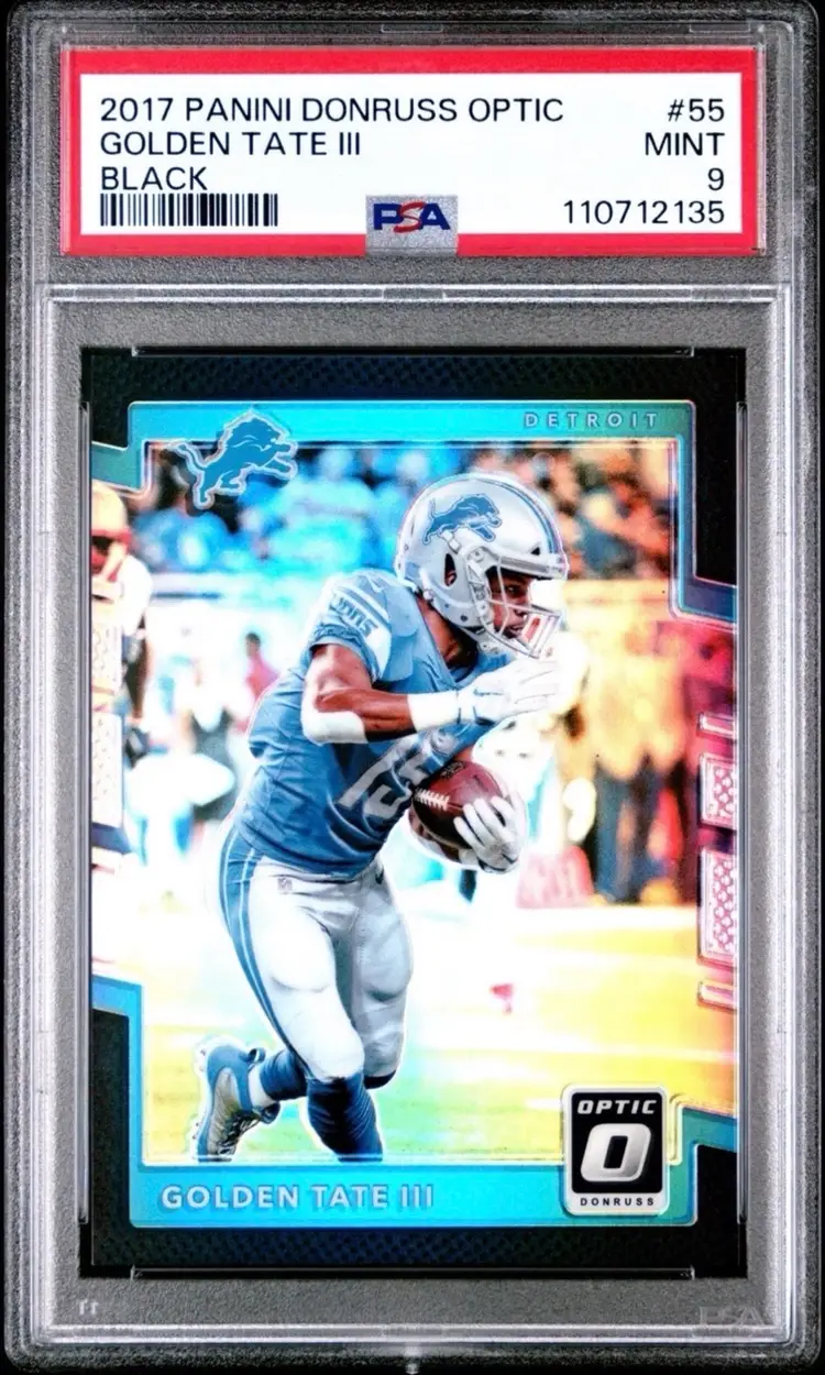 Golden Tate III PSA 9 2017 Donruss Optic Black Prizm /25 Golden Tate III #55 Detroit Lions