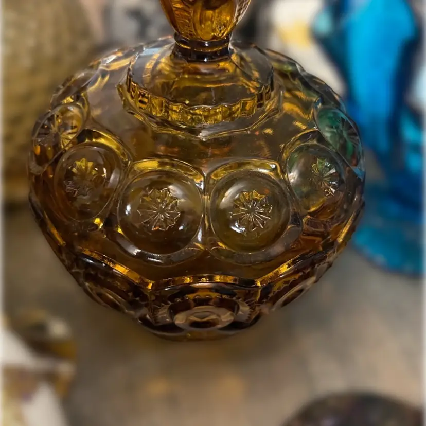 Amber Moon And Stars Candy Dish