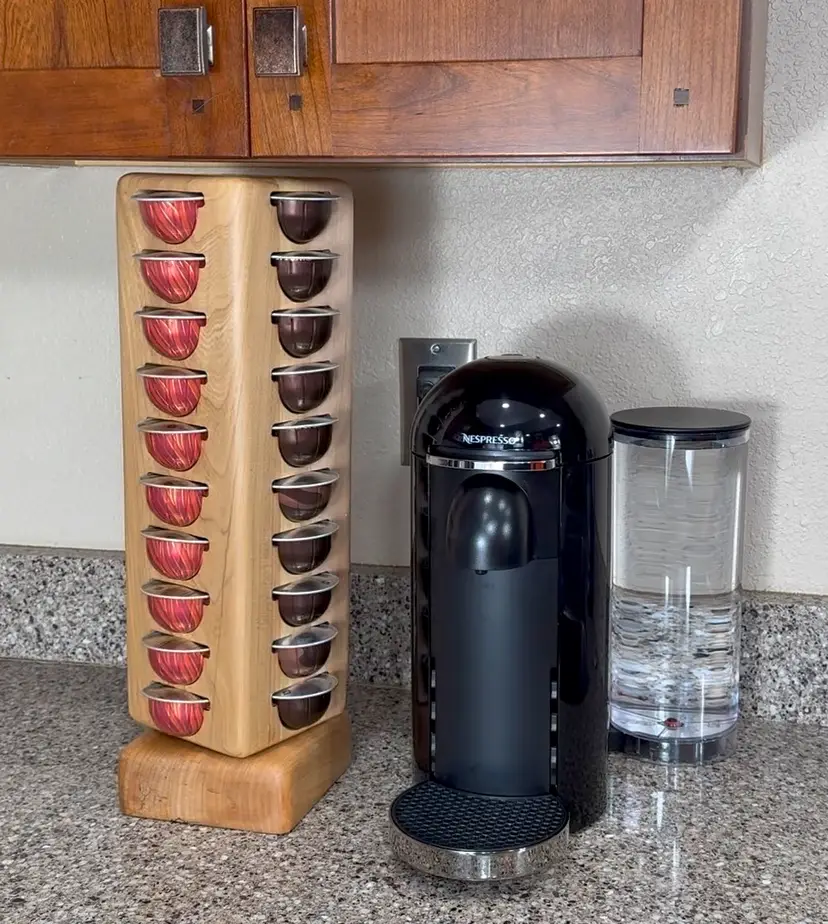Handcrafted Rotating Nespresso Vertuo Pod Holder