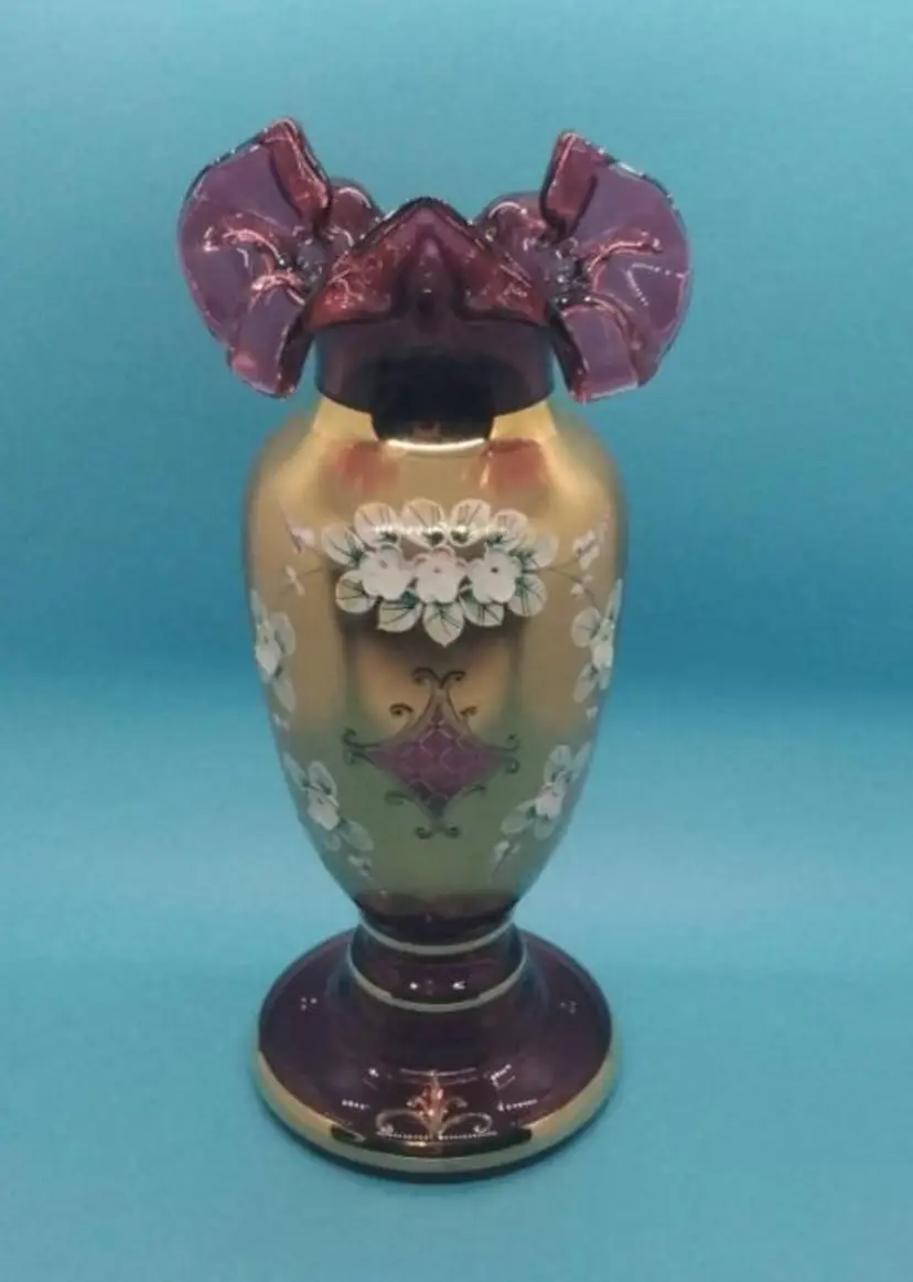 Vintage Hand-Painted Floral Vase