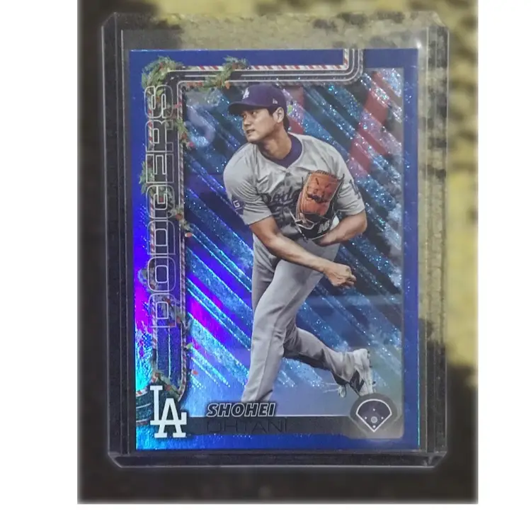 2025 Topps Holiday Shohei Ohtani Blue Glitter Variation SP Dodgers