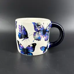 Modern Expressions Blue Butterfly 15oz Coffee Tea Mug Cup