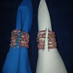 Vintage April Cornell Home Collection Pink Bangle Napkin Rings - set of 4