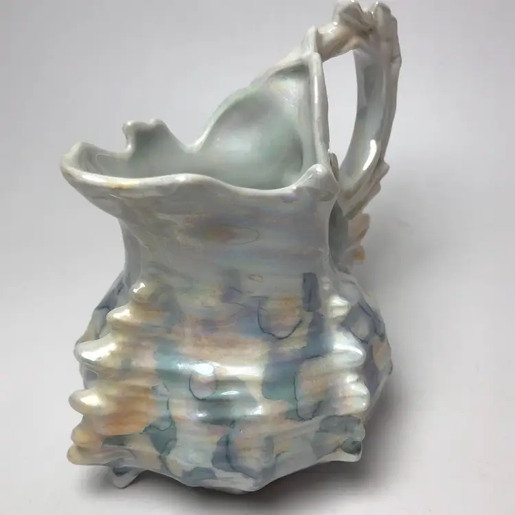 Vintage Royal Bayreuth Bavarian Lustreware Spiky Conch Shell Iridescent Creamer