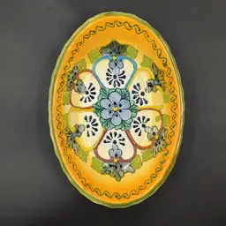 Mexican Clay Folk Art Trinket Dish