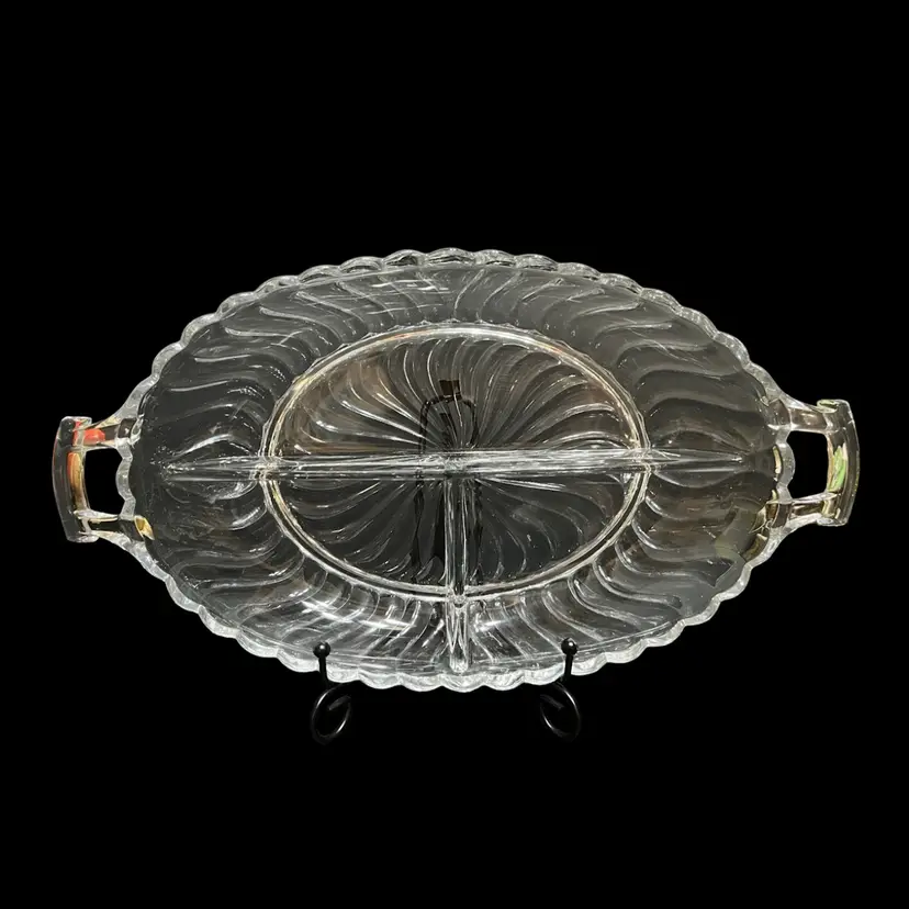 MARKDOWN! Fostoria Colony Oval 3 Part Relish Dish Discontinued 1973 ~1.75β x 13β x 7.25β