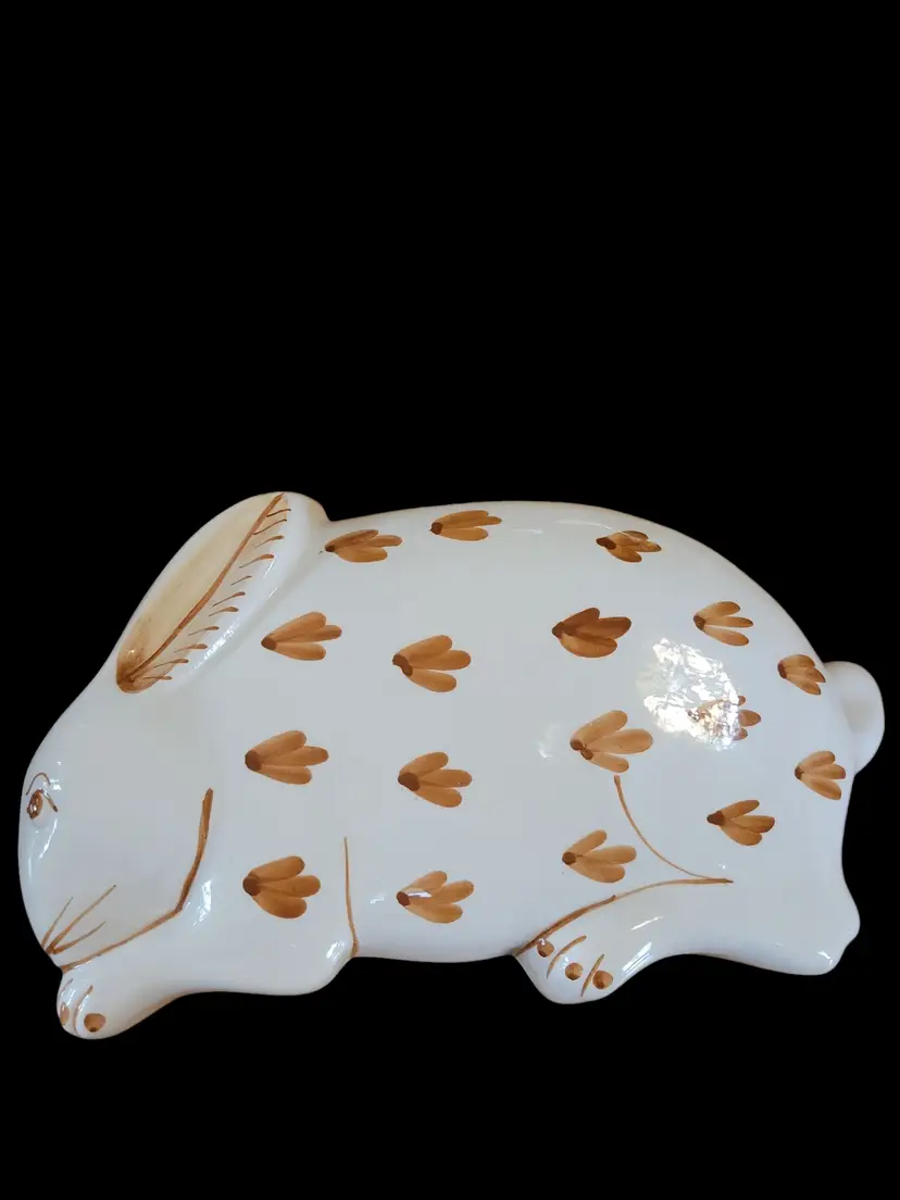 Italian Ceramic Bunny Wall Hanging 12x 7"
