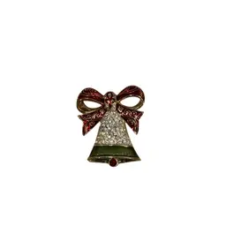 Monet Christmas Bell Brooch