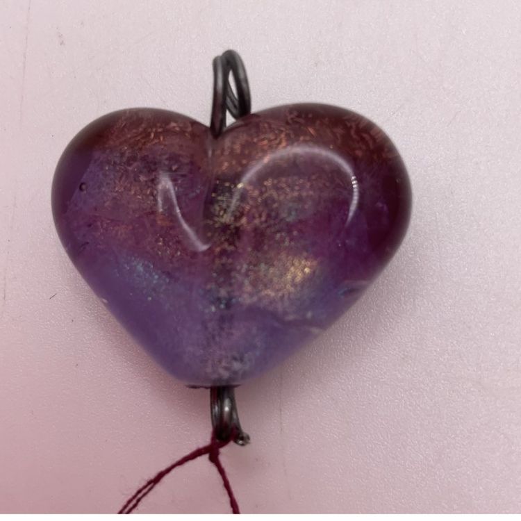 Lampwork Glass Bead Iridescent Purple Studio Art 1”