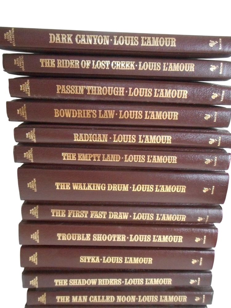 LOUIS L'AMOUR Collection Lot of 14 Set Leatherette Leather Bound Hardcover