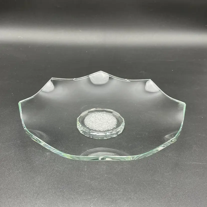 Judith Ripka Crystal Bowl Centerpiece Clear Glass Signed